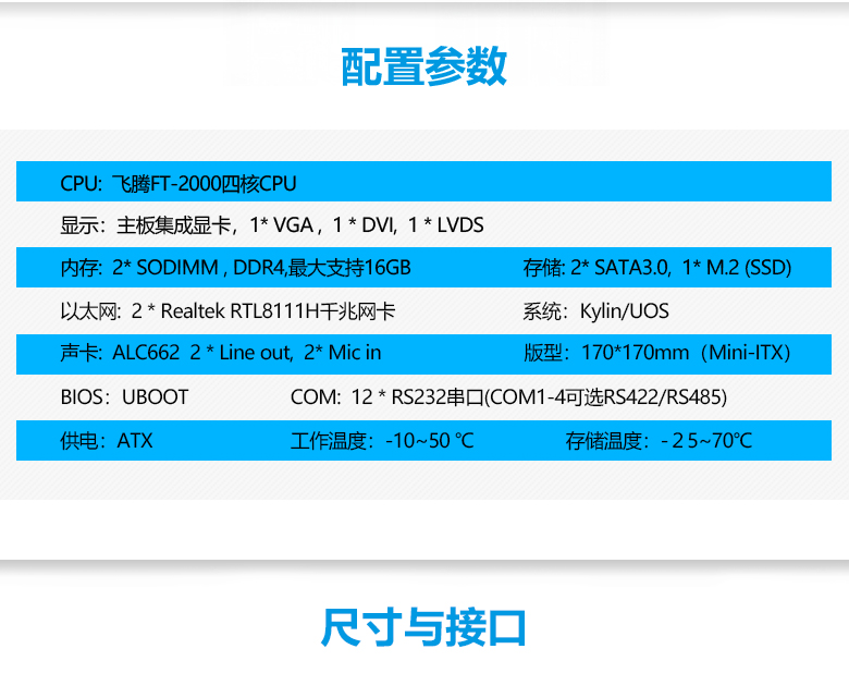 飛騰ATX商用主板GM-M202F(圖2)